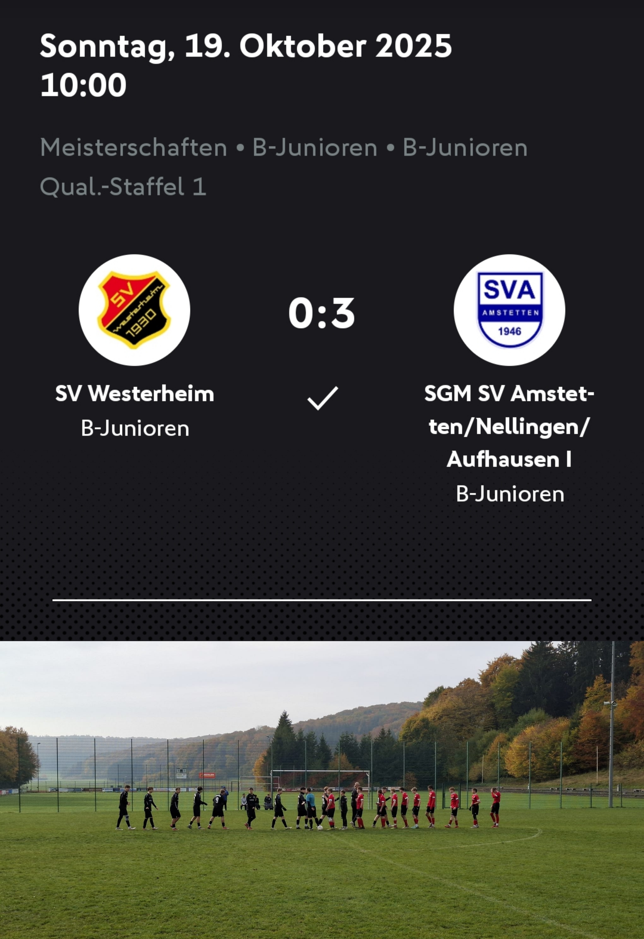 SV Amstetten Berichte B-Jugend