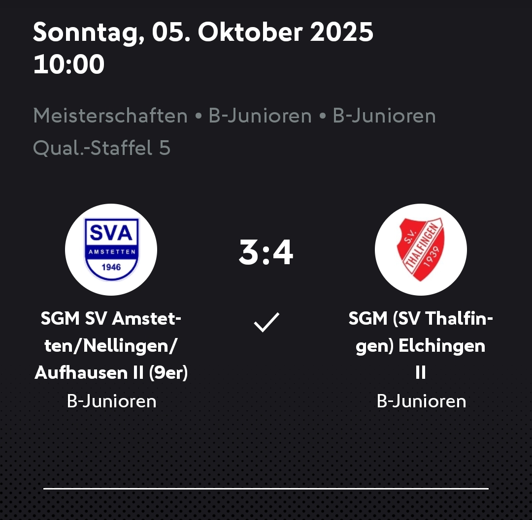 SV Amstetten Berichte B-Jugend